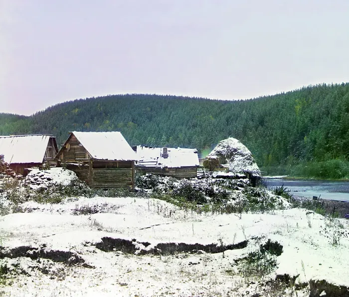 Framed Print : Near the Viazovaia Station of the Samara-Zlatoust Railway, September 12, 1909, 1910. Creator: Sergey Mikhaylovich Prokudin-Gorsky Framed Print : Near the Viazovaia Station of the Samara-Zlatoust Railway, September 12, 1909, 1910. Creator: Sergey Mikhaylovich Prokudin-Gorsky