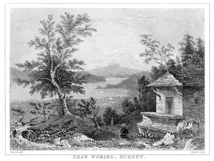 Framed Print : Near Woking, Surrey, 19th century. Artist: Chavan Framed Print : Near Woking, Surrey, 19th century. Artist: Chavan