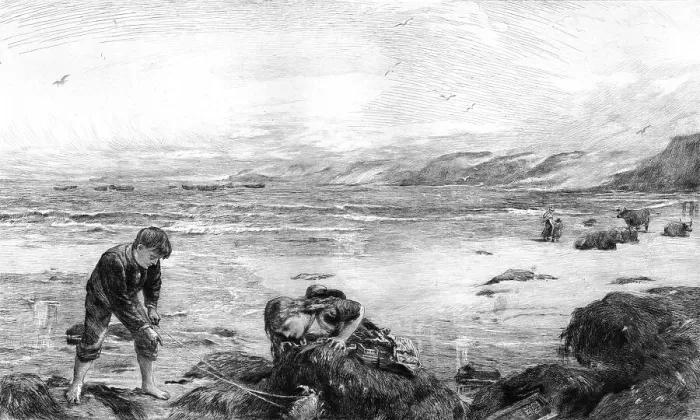 Framed Print : The Nearest Way to School, after James Clarke Hook, R.A. c1880-83. Creator: Otto Theodor Leyde Framed Print : The Nearest Way to School, after James Clarke Hook, R.A. c1880-83. Creator: Otto Theodor Leyde