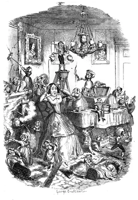Framed Print : Nearly worried to death by the Greatest Plague of Life, c1840s. Artist: George Cruikshank Framed Print : Nearly worried to death by the Greatest Plague of Life, c1840s. Artist: George Cruikshank