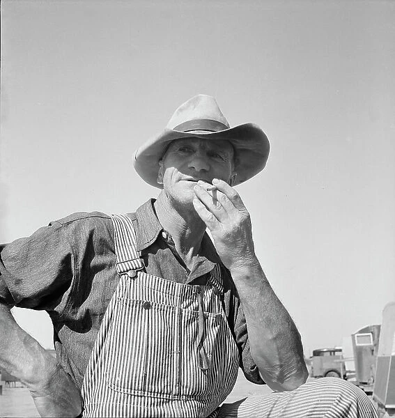 Nebraska farmer come to pick peas, near Calipatria, California, 1939. Creator: Dorothea Lange