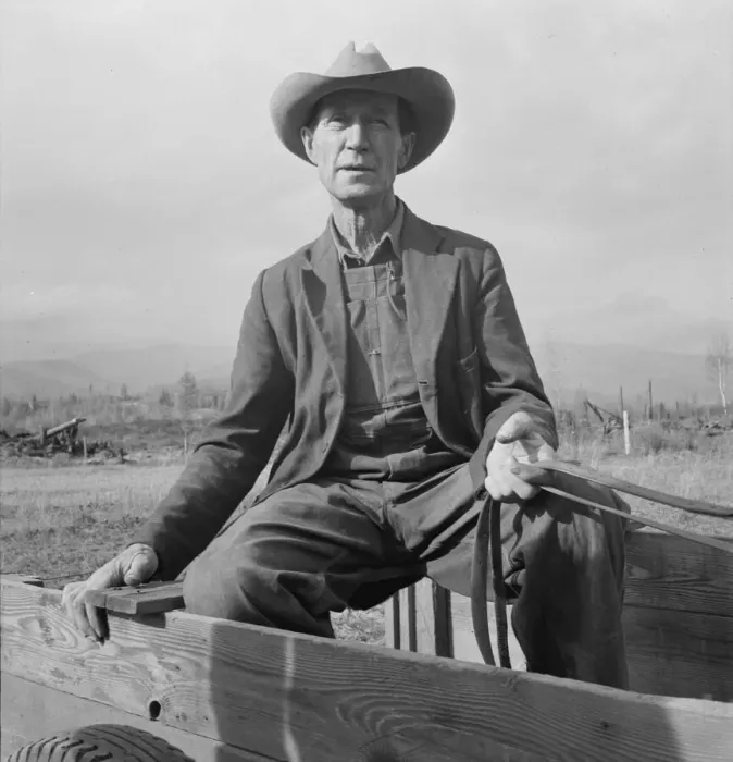 Framed Print : Was Nebraska farmer, now developing land in cut-over area, Bonner County, Idaho, 1939. Creator: Dorothea Lange Framed Print : Was Nebraska farmer, now developing land in cut-over area, Bonner County, Idaho, 1939. Creator: Dorothea Lange