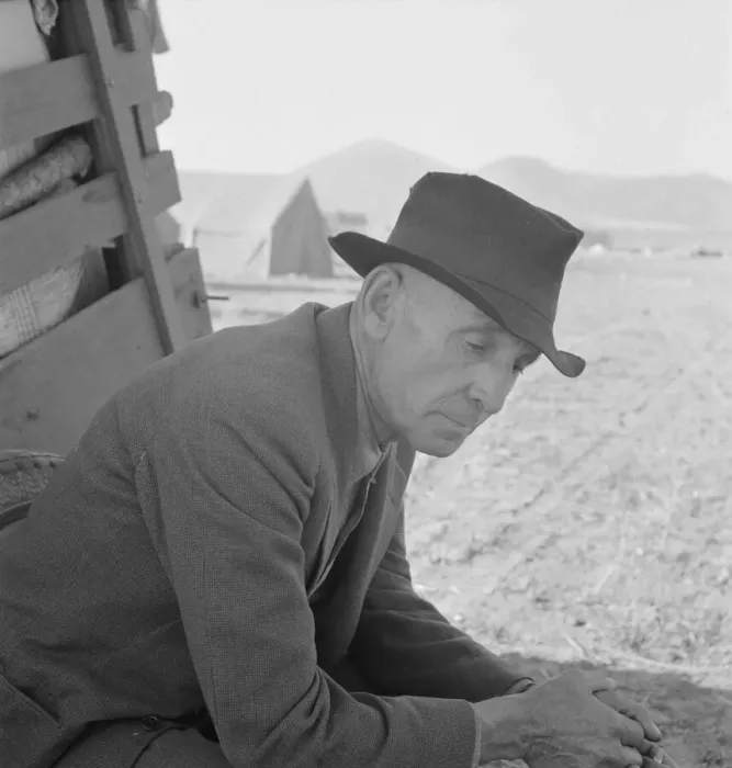 Framed Print : Former Nebraska farmer, now a migrant farm worker, Klamath County, Oregon, 1939. Creator: Dorothea Lange Framed Print : Former Nebraska farmer, now a migrant farm worker, Klamath County, Oregon, 1939. Creator: Dorothea Lange