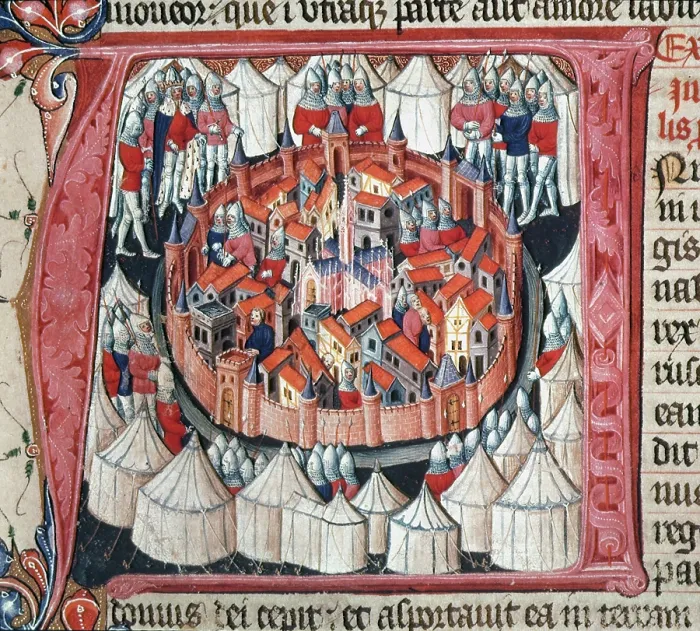 Framed Print : Nebuchadnezzar besieges Jerusalem, c1405-c1415. Creator: Unknown Framed Print : Nebuchadnezzar besieges Jerusalem, c1405-c1415. Creator: Unknown