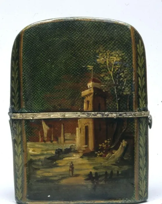 Framed Print : Necessaire with Scent Bottles, early 1800s. Creator: Unknown Framed Print : Necessaire with Scent Bottles, early 1800s. Creator: Unknown