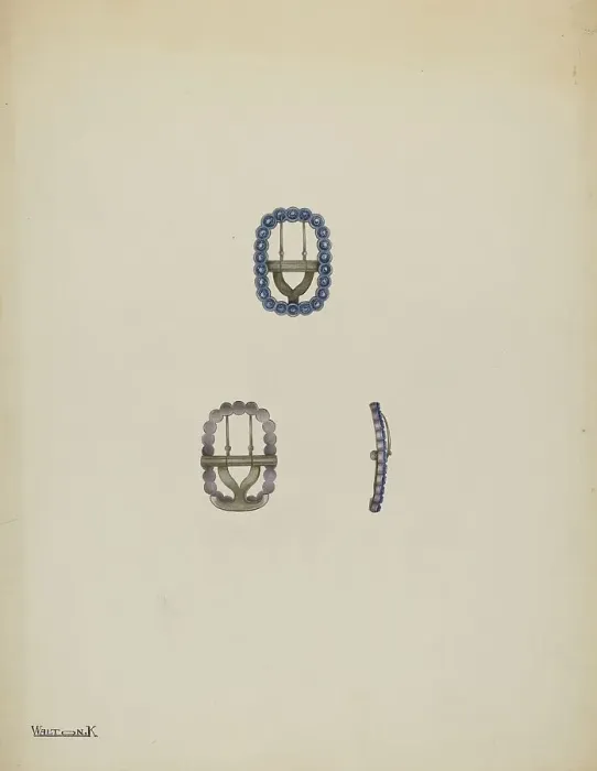 Framed Print : Neck Buckle, 1935 / 1942. Creator: Kalamian Walton Framed Print : Neck Buckle, 1935 / 1942. Creator: Kalamian Walton