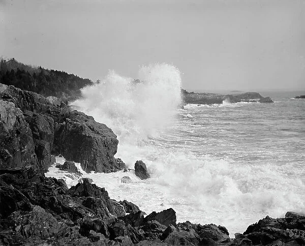 Neck surf near the Churn, Marblehead, Mass. between 1895 and 1910. Creator: Unknown