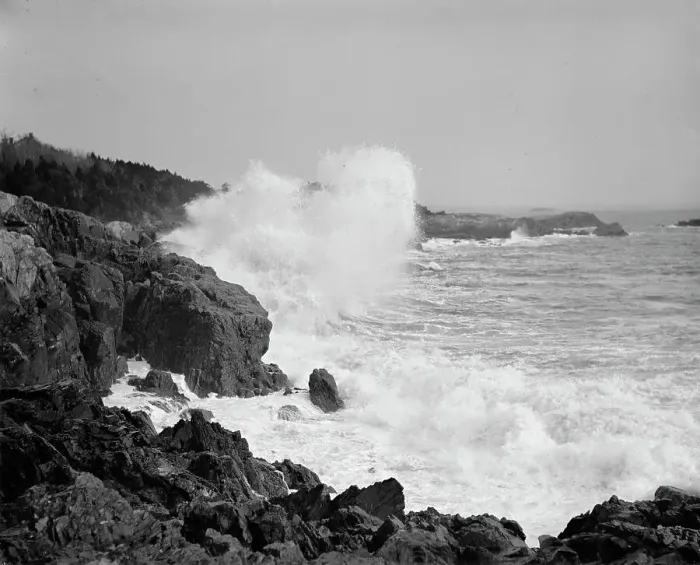 Framed Print : Neck surf near the Churn, Marblehead, Mass. between 1895 and 1910. Creator: Unknown Framed Print : Neck surf near the Churn, Marblehead, Mass. between 1895 and 1910. Creator: Unknown