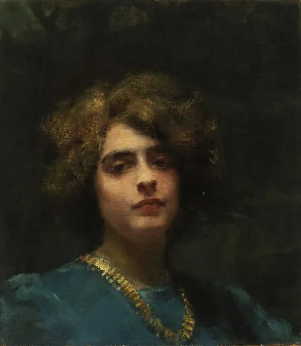 Framed Print : The Necklace, 1898. Creator: Alice Pike Barney