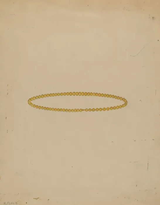 Framed Print : Necklace, c. 1937. Creator: Michael Fenga Framed Print : Necklace, c. 1937. Creator: Michael Fenga