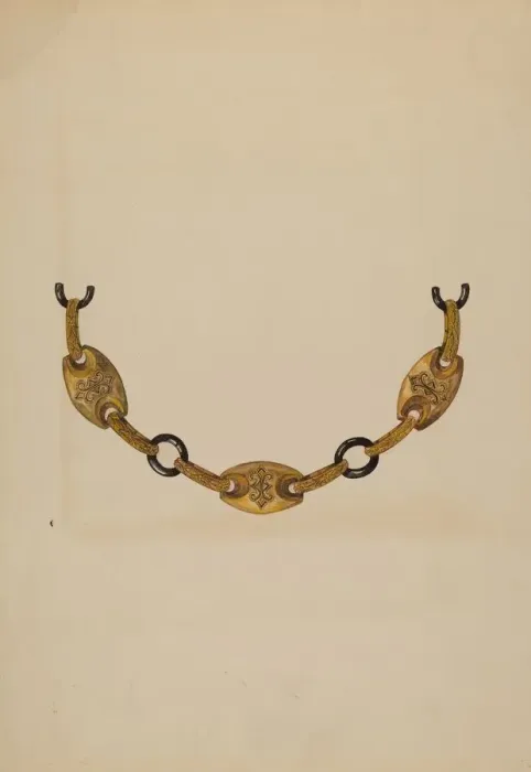 Framed Print : Necklace, c. 1938. Creator: Katherine Hastings Framed Print : Necklace, c. 1938. Creator: Katherine Hastings