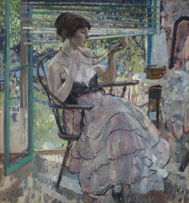 Framed Print : The Necklace, ca. 1924. Creator: Richard Emile Miller Framed Print : The Necklace, ca. 1924. Creator: Richard Emile Miller