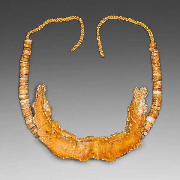 Necklace with a Pendant Depicting a Large Fish Eating a Smaller Fish, 200 B. C.  /  A. D. 200