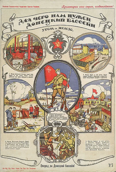 Why we need the Donets Basin. coal and iron, 1919. Creator: Apsit, Alexander Petrowitsch (1880-1944)