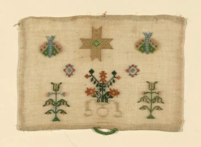 Framed Print : Needlecase Sampler, England, late 18th century. Creator: Unknown Framed Print : Needlecase Sampler, England, late 18th century. Creator: Unknown