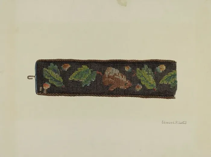 Framed Print : Needlepoint Bell Pull, c. 1941. Creator: Edmond Lorts Framed Print : Needlepoint Bell Pull, c. 1941. Creator: Edmond Lorts