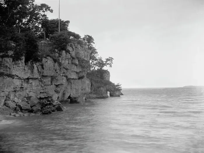 Framed Print : Needle's eye, Gibraltar, Put-in-Bay, Ohio, between 1880 and 1899. Creator: Unknown