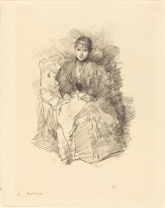 Framed Print : Needlework, 1896. Creator: James Abbott McNeill Whistler Framed Print : Needlework, 1896. Creator: James Abbott McNeill Whistler