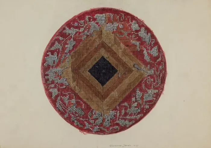 Framed Print : Needlework, 1937. Creator: Clarence Secor Framed Print : Needlework, 1937. Creator: Clarence Secor