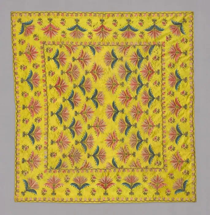 Framed Print : Needlework Cover, India, 19th century. Creator: Unknown Framed Print : Needlework Cover, India, 19th century. Creator: Unknown