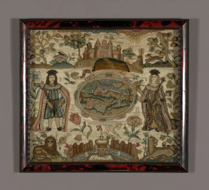 Framed Print : Needlework, England, 1698. Creator: Unknown Framed Print : Needlework, England, 1698. Creator: Unknown