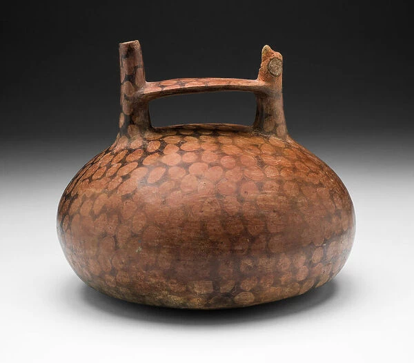 Negative-Painted Spotted Vessel with Bird-Head Spout, 650  /  150 B. C. Creator: Unknown