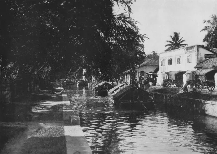 Framed Print : Negombo Canal, Showing Padda Boats, c1890, (1910). Artist: Alfred William Amandus Plate Framed Print : Negombo Canal, Showing Padda Boats, c1890, (1910). Artist: Alfred William Amandus Plate
