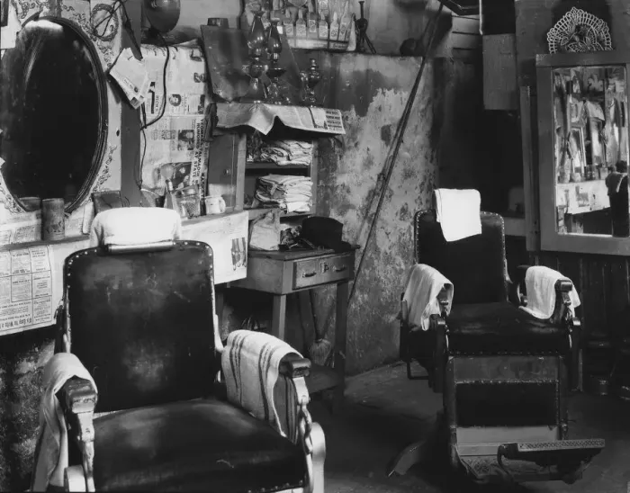 Framed Print : Negro barber shop, Atlanta, Georgia, 1936. Creator: Walker Evans Framed Print : Negro barber shop, Atlanta, Georgia, 1936. Creator: Walker Evans