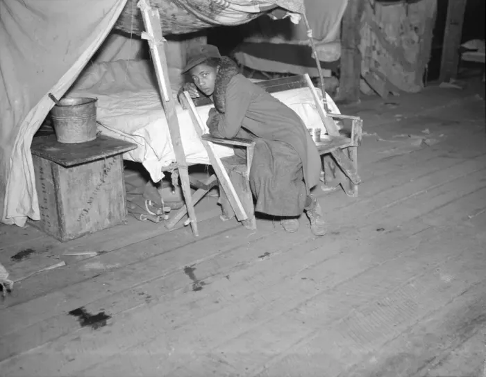 Framed Print : Negro girl in the temporary infirmary, Forrest City, Arkansas, 1937. Creator: Walker Evans Framed Print : Negro girl in the temporary infirmary, Forrest City, Arkansas, 1937. Creator: Walker Evans