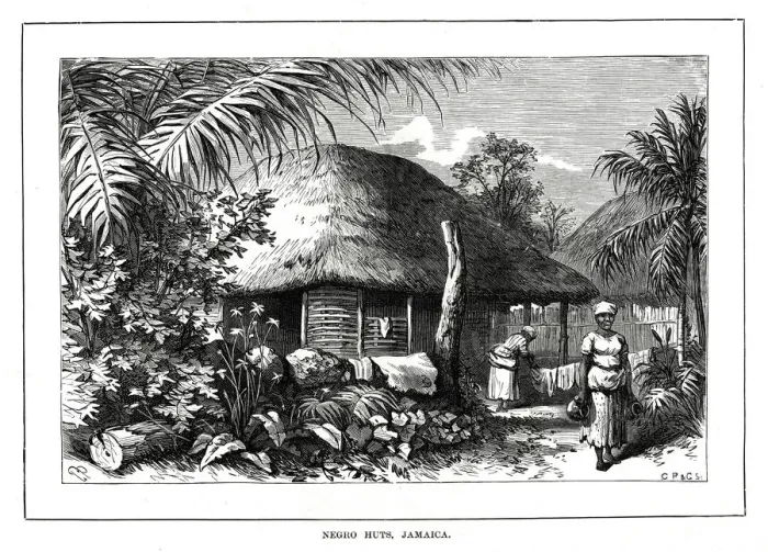 Framed Print : Negro Huts, Jamaica, 19th century Framed Print : Negro Huts, Jamaica, 19th century