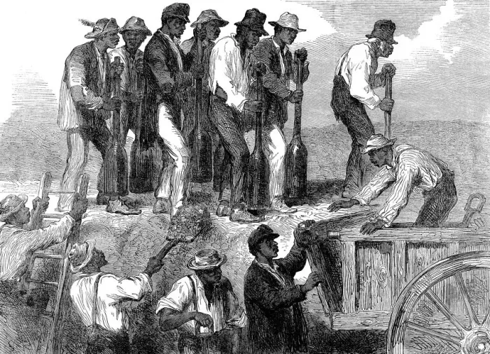 Framed Print : Negro labour strengthening the fortifications of Savannah, Georgia, American Civil War, 1863 Framed Print : Negro labour strengthening the fortifications of Savannah, Georgia, American Civil War, 1863
