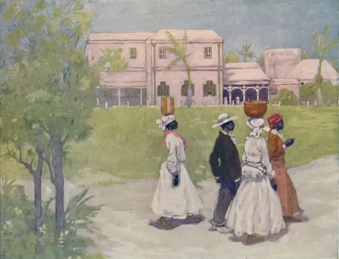 Framed Print : Negroes Going To Work, Barbados, 1916. Artist: As Forrest Framed Print : Negroes Going To Work, Barbados, 1916. Artist: As Forrest