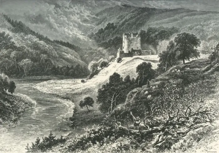 Framed Print : Neidpath Castle, c1870 Framed Print : Neidpath Castle, c1870