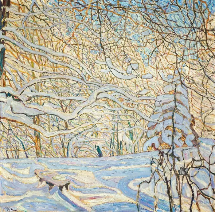 Framed Print : Neige dans la forêt (Snow in the forest), 1913. Creator: Manievich (Manevich), Abraham (Abram) (1883-1942) Framed Print : Neige dans la forêt (Snow in the forest), 1913. Creator: Manievich (Manevich), Abraham (Abram) (1883-1942)