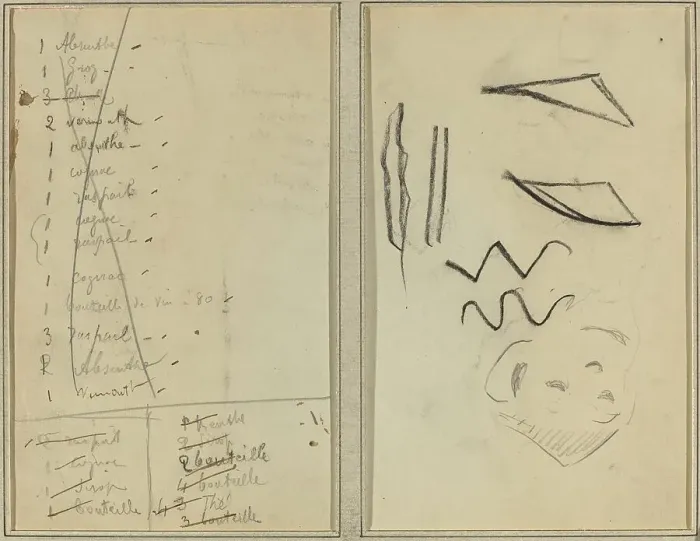 Framed Print : Neige (Snow); Itinerary [recto], 1884-1888. Creator: Paul Gauguin