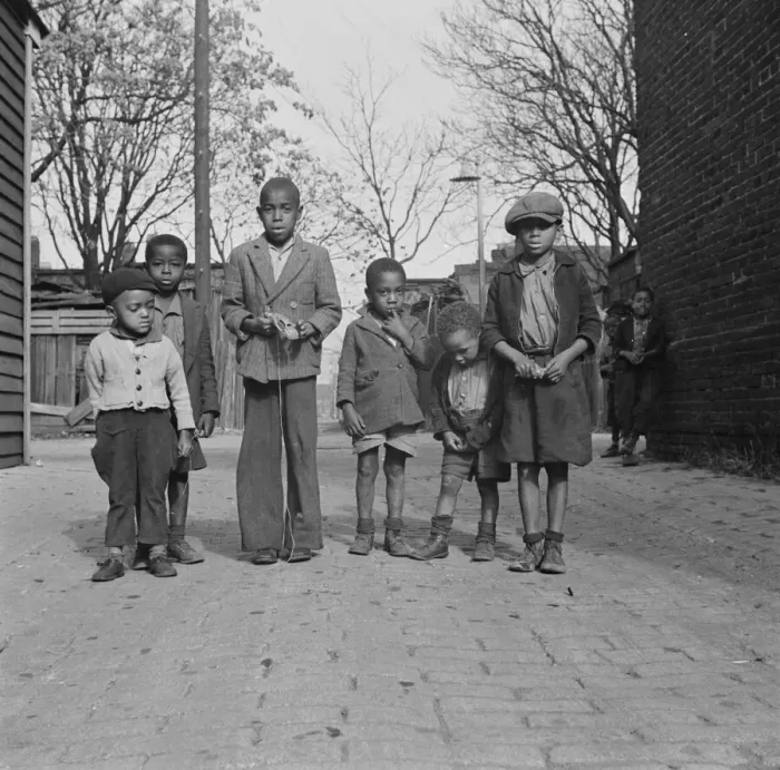 Framed Print : Neighborhood children, Washington (southwest section), D. C. 1942. Creator: Gordon Parks Framed Print : Neighborhood children, Washington (southwest section), D. C. 1942. Creator: Gordon Parks
