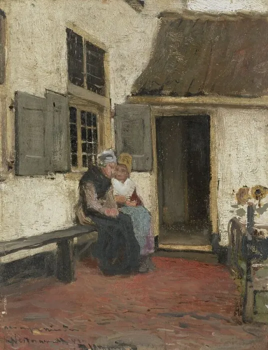 Framed Print : Neighborly Gossip, c.1880-c.1907. Creator: Bernardus Johannes Blommers Framed Print : Neighborly Gossip, c.1880-c.1907. Creator: Bernardus Johannes Blommers