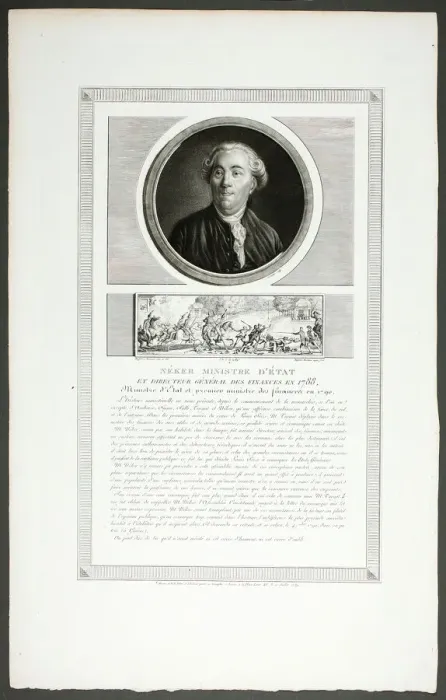 Framed Print : Neker, Minister of State and General Director of Finances, from Tableaux historiques... 1798-1804. Creator: Charles Francois Gabriel Levachez Framed Print : Neker, Minister of State and General Director of Finances, from Tableaux historiques... 1798-1804. Creator: Charles Francois Gabriel Levachez