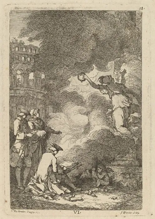 Framed Print : Nella Venuta in Roma: pl. 6, 1764. Creator: Franz Edmund Weirotter Framed Print : Nella Venuta in Roma: pl. 6, 1764. Creator: Franz Edmund Weirotter