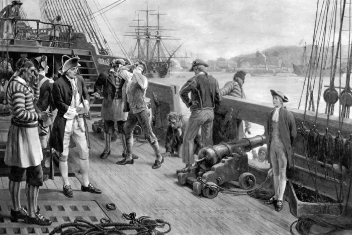 Framed Print : Nelsons First Footing in the Navy, Chatham, 1771 Framed Print : Nelsons First Footing in the Navy, Chatham, 1771
