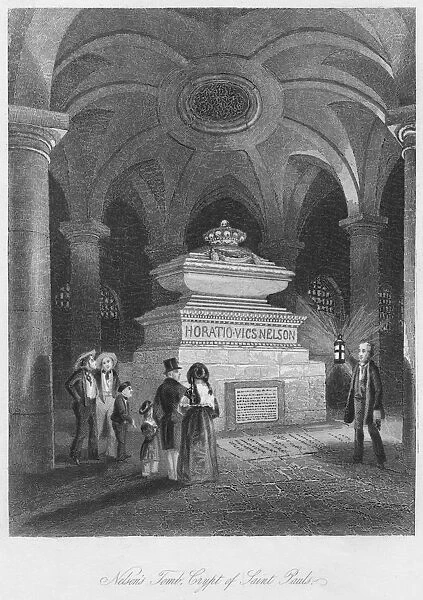 Nelsons Tomb, Crypt of Saint Pauls, c1841. Artist: Thomas Hosmer Shepherd