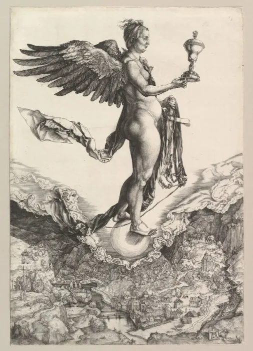 Framed Print : Nemesis (The Great Fortune), 1501-2. Creator: Albrecht Durer Framed Print : Nemesis (The Great Fortune), 1501-2. Creator: Albrecht Durer