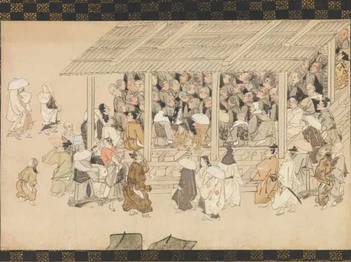 Framed Print : A Nenbutsu Gathering at Ichiya, Kyoto, from the Illustrated Biography of the Monk Framed Print : A Nenbutsu Gathering at Ichiya, Kyoto, from the Illustrated Biography of the Monk