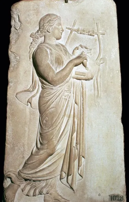 Framed Print : Neo-Attic relief of the Muse Citharide Framed Print : Neo-Attic relief of the Muse Citharide