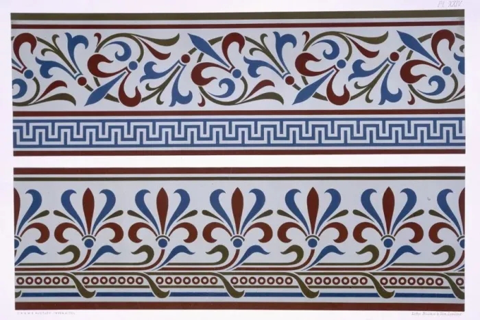 Framed Print : Neo-Grec Ornament: Border and dado designs, pub. 1892. Creator: George Ashdown Audsley (1838-1925) Framed Print : Neo-Grec Ornament: Border and dado designs, pub. 1892. Creator: George Ashdown Audsley (1838-1925)