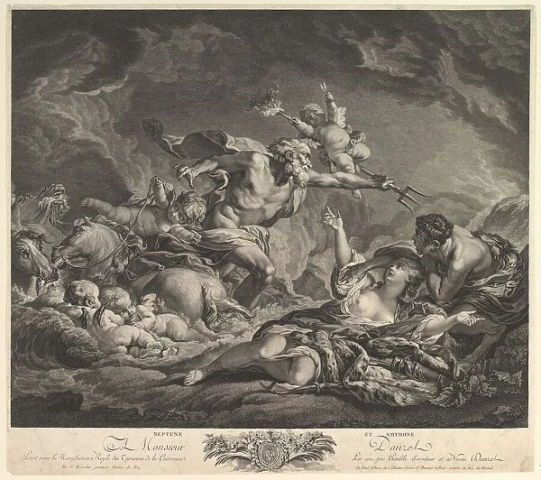 Neptune and Amymone, 18th century. Creator: Jean Claude Danzel