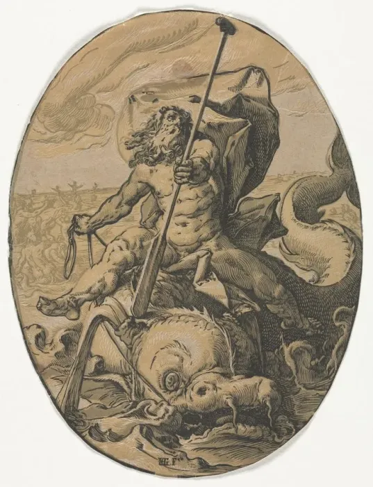 Framed Print : Neptune. Creator: Hendrick Goltzius (Dutch, 1558-1617) Framed Print : Neptune. Creator: Hendrick Goltzius (Dutch, 1558-1617)