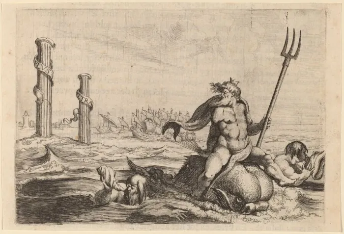 Framed Print : Neptune and the Pillars of Hercules, 1634. Creator: Willem Basse Framed Print : Neptune and the Pillars of Hercules, 1634. Creator: Willem Basse