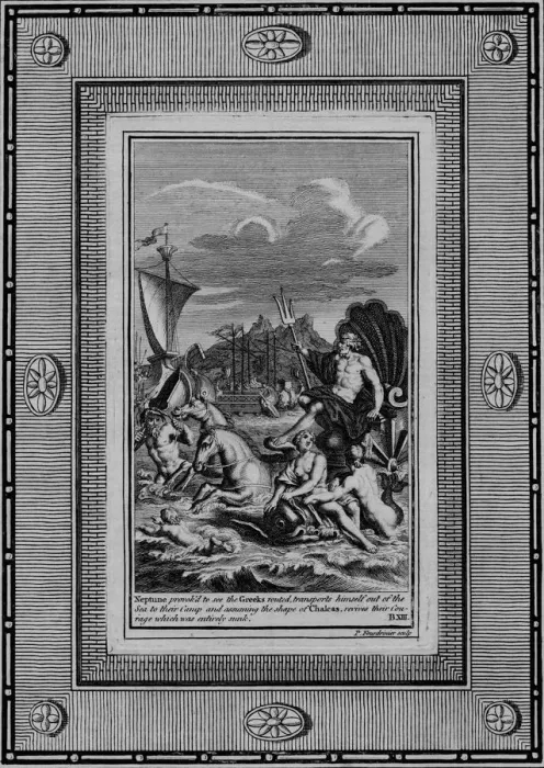 Framed Print : Neptune provok d to see the Greeks routed Artist: Paul Fourdrinier Framed Print : Neptune provok d to see the Greeks routed Artist: Paul Fourdrinier