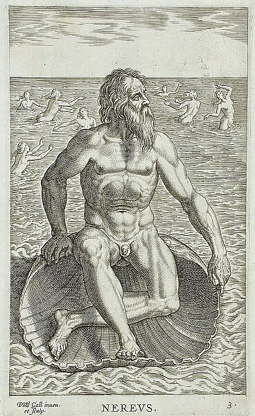 Nereus, 1586. Creator: Philip Galle